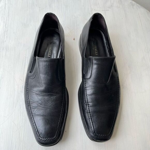 Bruno Magli Raging Black Leather Slip-On Loafers, Handmade in Italy, Size 10 main image 4
